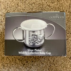 NIB Silver Plated Wildlife Sippy Cup